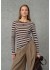 Love&Divine love1625 T-shirts - Brun stribet mesh bluse 20229 Brown Stripes