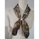Tim&Simonsen Aliki Scarf w. Magnetic Pearl - Army/brun printet tørklæde TSJ100 Multi 2