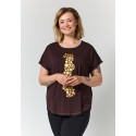 Gozzip GGitte T-shirt with print - Brun t-shirt med guldtryk G266025 Brown