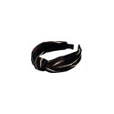 Black Colour Velvet headband wine stripe 9928WS