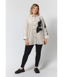 Gozzip GEnya Shirt with print - Offwhite skjorte med print G266038 Offwhite with print