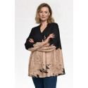 Gozzip GSilke Blouse - Sort bluse med beige print G266065 Black with sand board