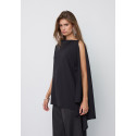 Co'Couture FalconCC Drape Top - Sort top med drapering 500631 Black